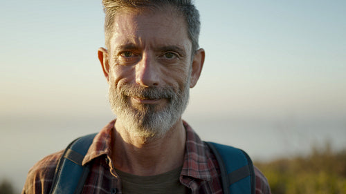 Portrait of a senior male hiker