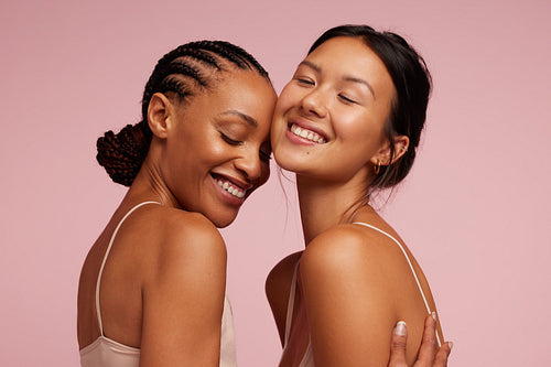 Beautiful women with clean and clear skin