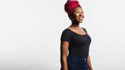 Portrait of an african woman in a headwrap