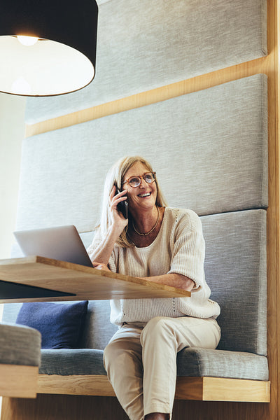 Experienced businesswoman taking a phone call
