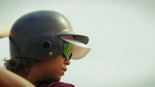 Baseball batter ready to make a powerful hit
