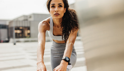 Stretching muscles before a run
