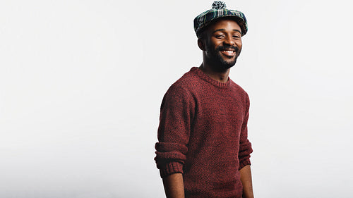 Portrait of man wearing cap