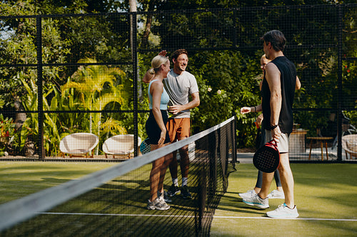 Padel family gathering at luxury resort