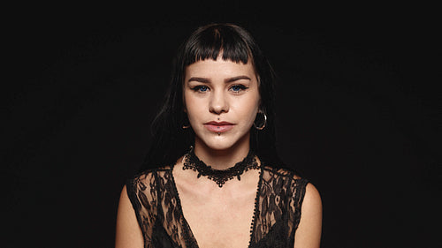 Portrait of a young goth woman