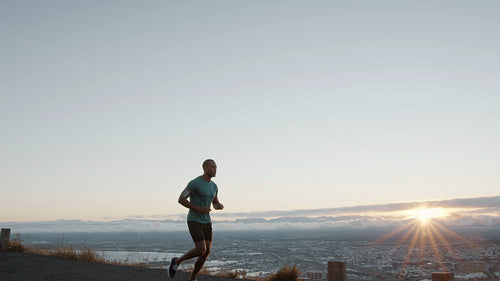 Young man on a morning run