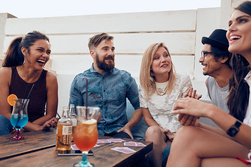 Group of friends enjoying party