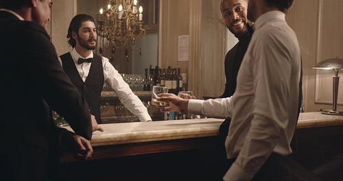 Friends having drinks at a party