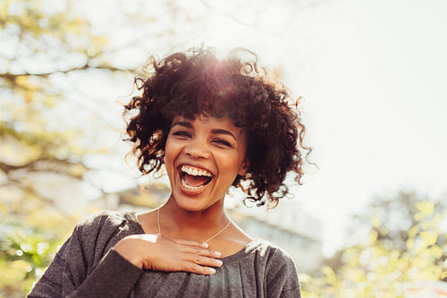 Portrait of a happy young woman