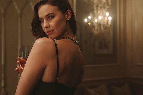 Beautiful woman at a party