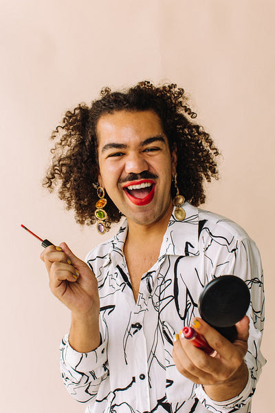 Gender noncomfroming man celebrating his identity