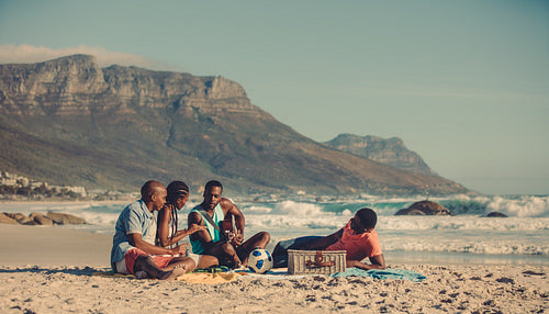 Picnic on sandy beach