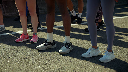 Runners ready to start a race