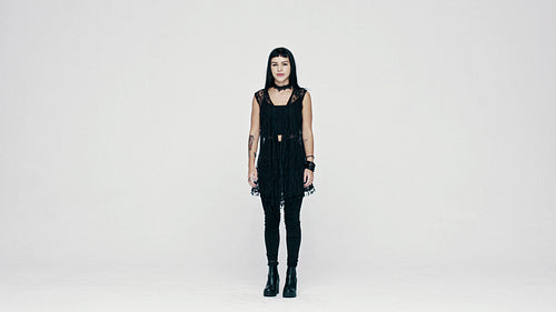 Smiling gothic woman