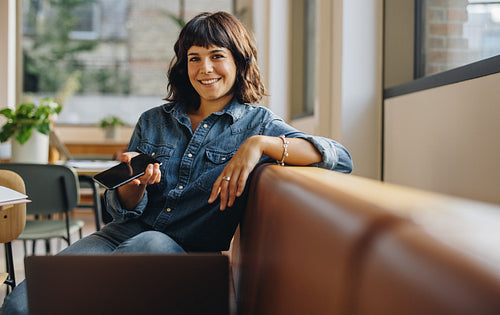 Freelancer working in coworking space