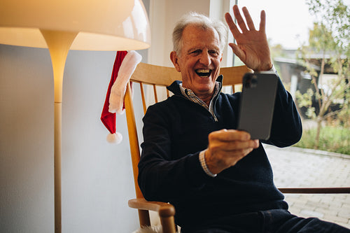 Christmas greeting over a video call