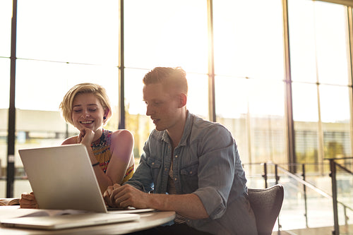 University students studying in library