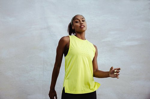 Confident fitness woman in sportswear