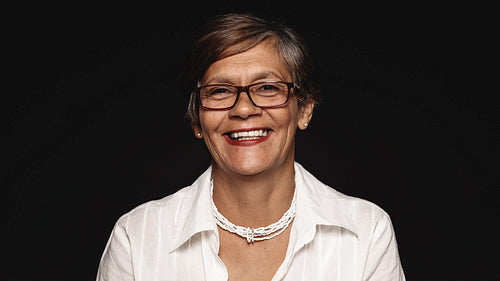 Portrait of a cheerful senior woman