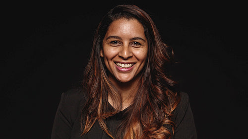 Young businesswoman with brown hair