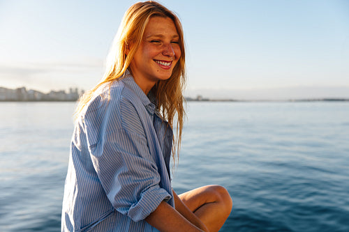 Young female tourist enjoying a sunny day in Brazil