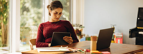 Freelance illustrator working from home