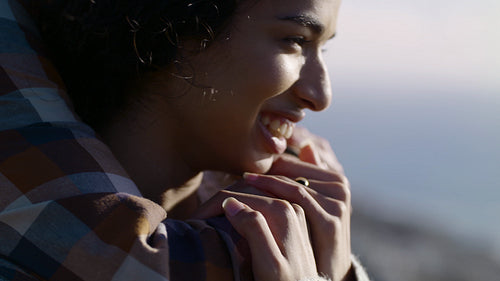 Couple having great time together outdoors