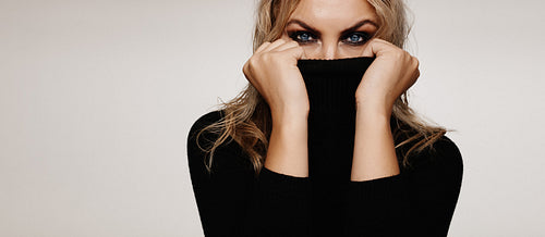 Beautiful young woman with smokey look