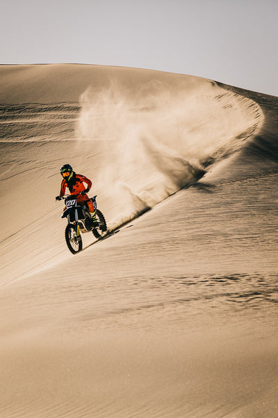 Motocross over sand dunes