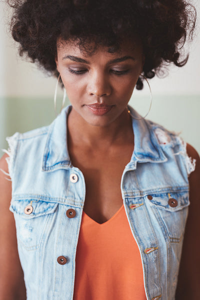 Pensive young african woman
