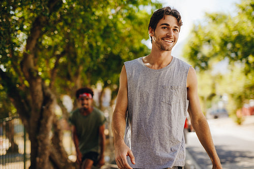 Portrait of a young man outdoors