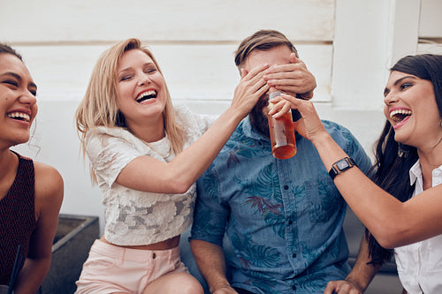 Young friends having fun at party