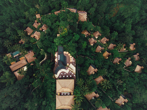 Luxury resort in tropical rain forest