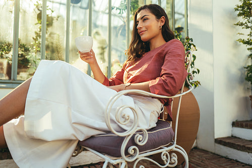 Relaxing on a vacation