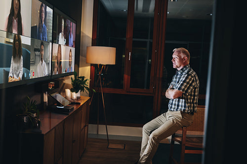 International team having a video conference call