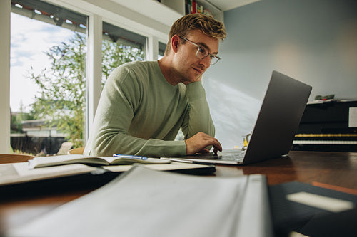 Man working at home office