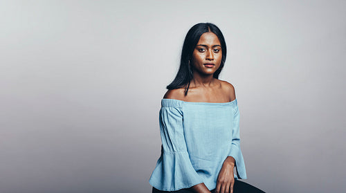 Portrait of young woman