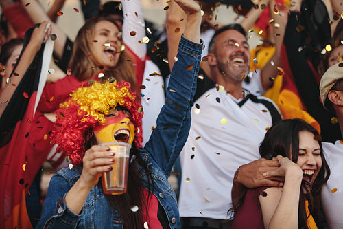 Deutsch supporter at the soccer stadium