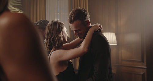 Beautiful couple dancing at gala night