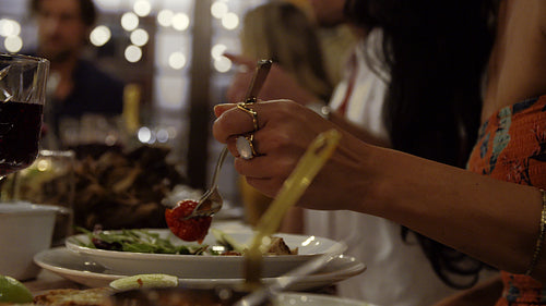 Summer night dinner with friends