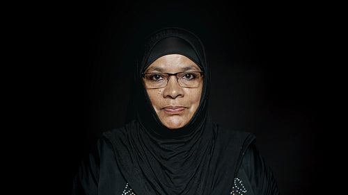 Arabic  woman in black hijab