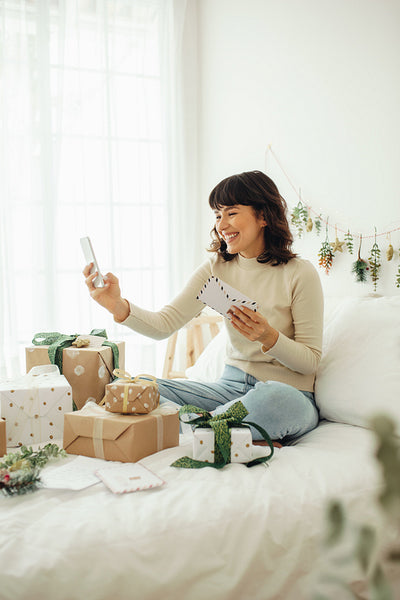 Woman talking on a video call using mobile phone