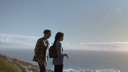 Couple in love admiring the seascape