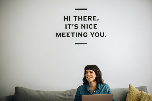 Female professional looking away and smiling