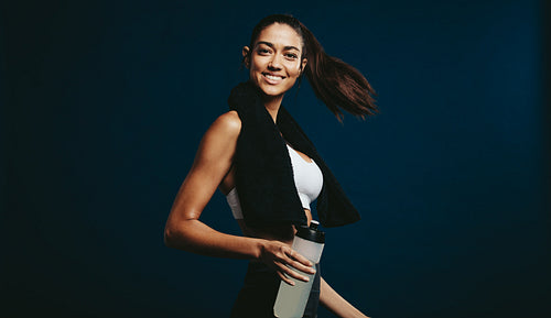 Fitness woman resting after workout