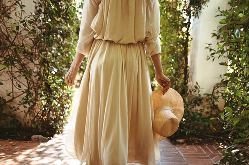 Anonymous tourist woman on a vacation