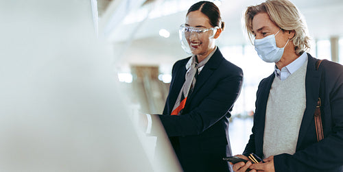 Self service check-in at the airport