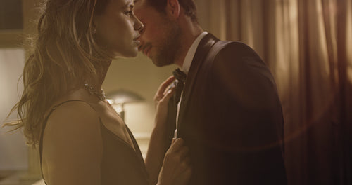 Elegant couple sharing a romantic moment