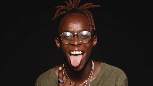 Happy african man with dreadlocks