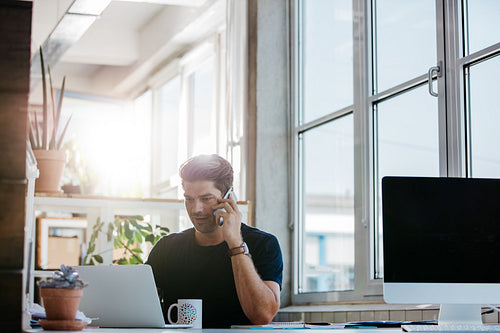 Business man working at his desk